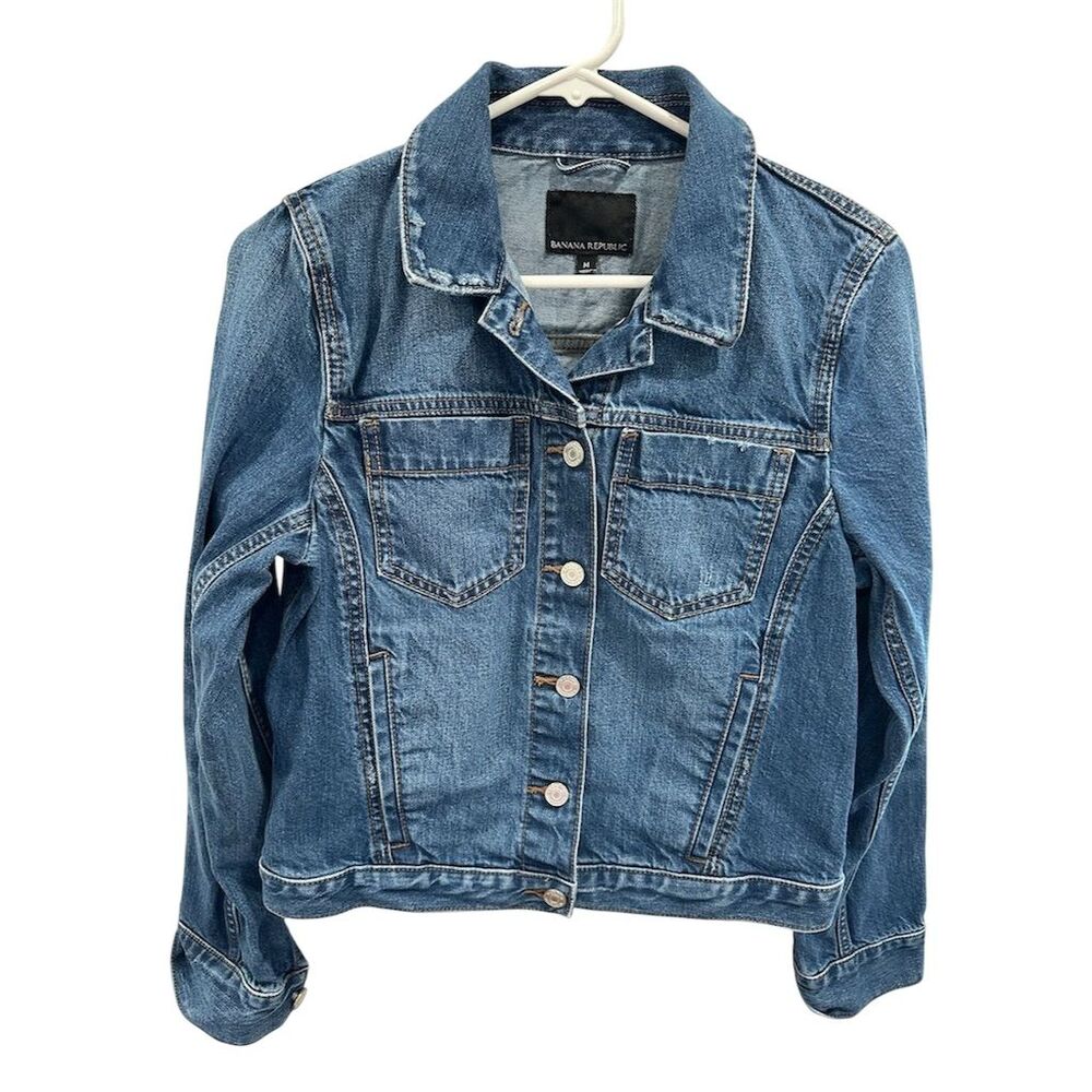 Banana Republic Women's Denim Jacket Blue Size M Casual‎ Long Sleeve